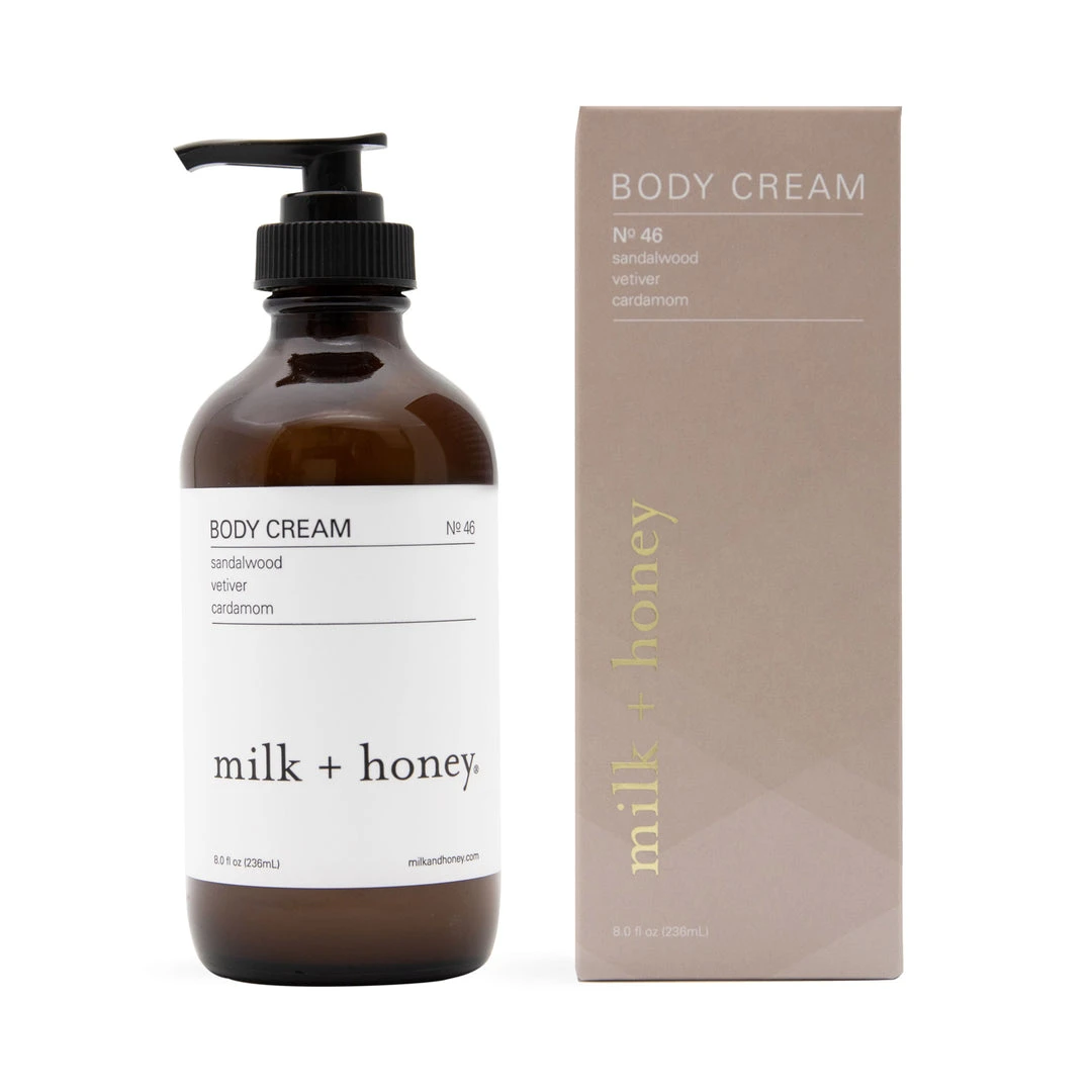 Milk + Honey Body Cream No. 46 (Sandalwood, Vetiver, Cardamom) 8 Oz Skincare